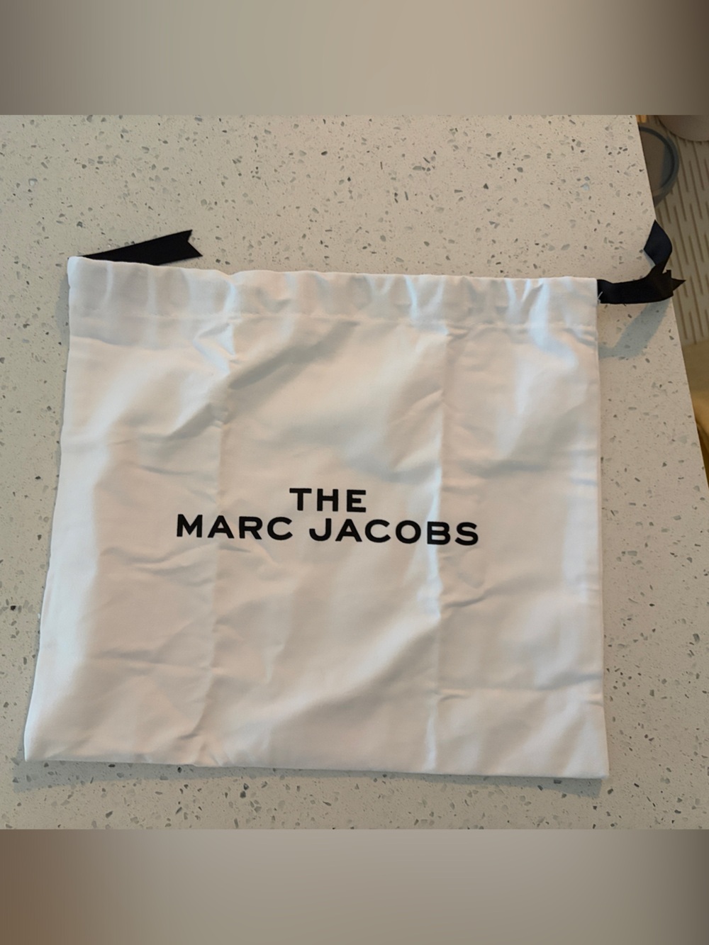 Marc Jacobs White Drawstring Dust Bag with Black Logo